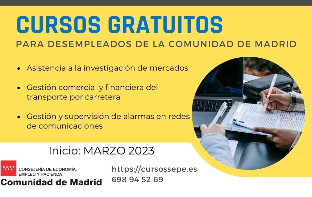 Cursos gratuitos Madrid 2023