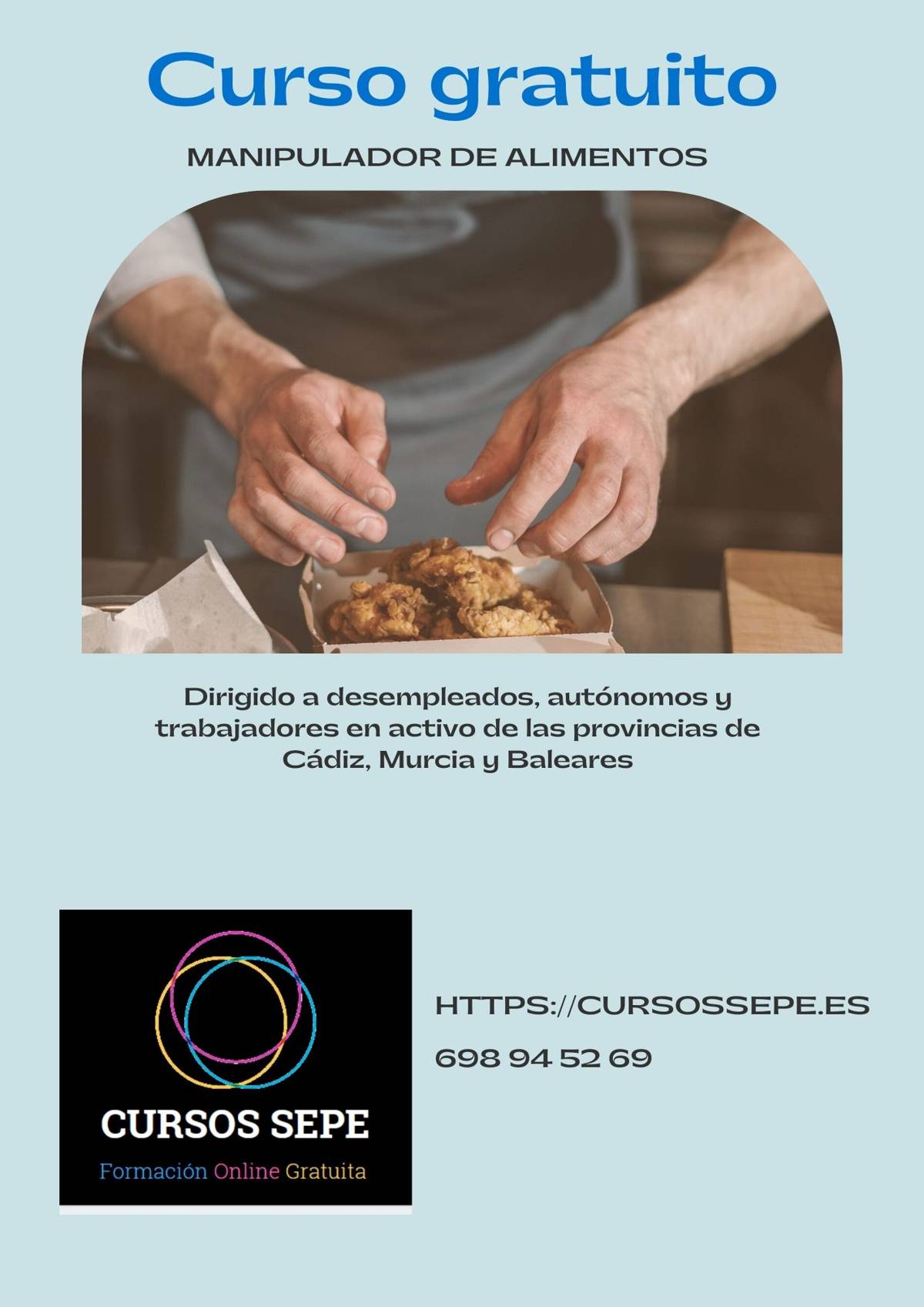 Curso gratuito Manipulador de alimentos